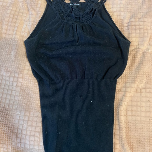 Black sleeveless fitted sweater - Vintage size small - Picture 4 of 4